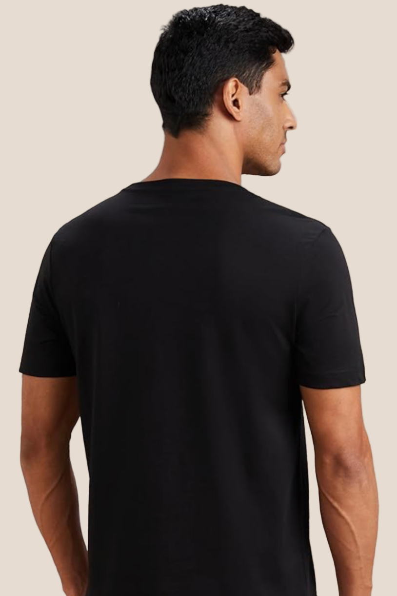 ATG Black solid T-shirt