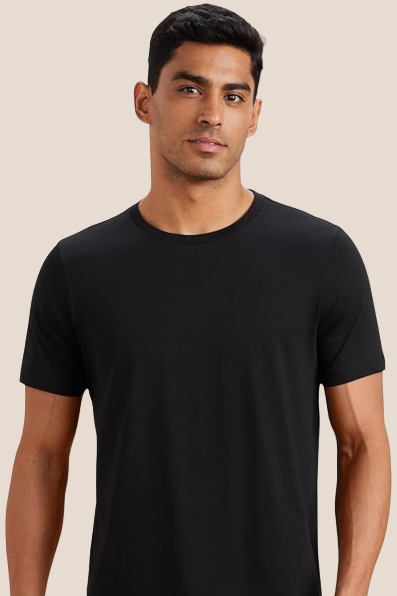 ATG Black solid T-shirt